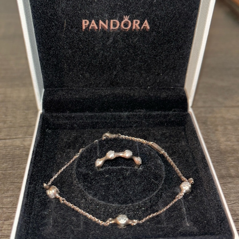 Pandora (discontinued) knots bracelet & ring set